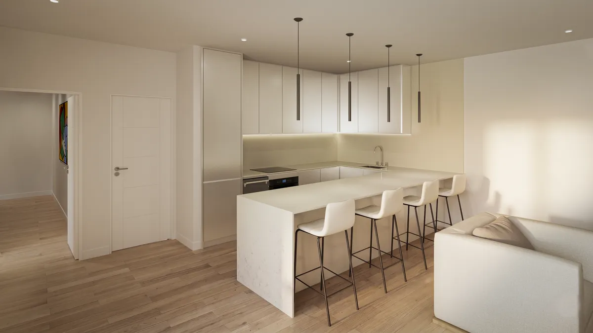 Dormitorio principal de una vivienda de Alborán One en Málaga